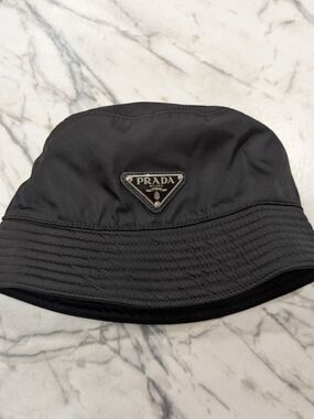 Prada Classic Black Nylon Bucket Hat